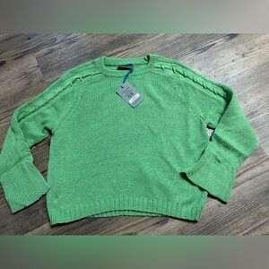 Wooden Ships Pullover Crew Neck Green Sweater NWT